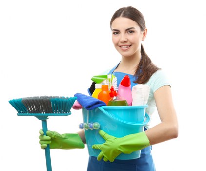 Technician preparing cleaning treatment for carpet fibres
